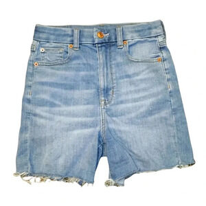 American Eagle Outfitters Curvy Super High Rise Light Wash Denim Shorts Size 0